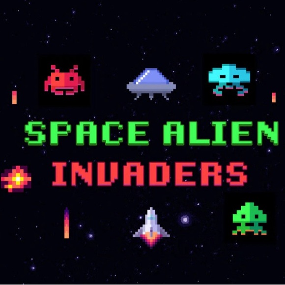 “Space Alien Invaders” Retro Pixel Arcade Video Game Animated Sci-fi Space Studs - Picture 3 of 6